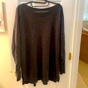 Old Navy High Scoop Neck Gray Tunic Sweater